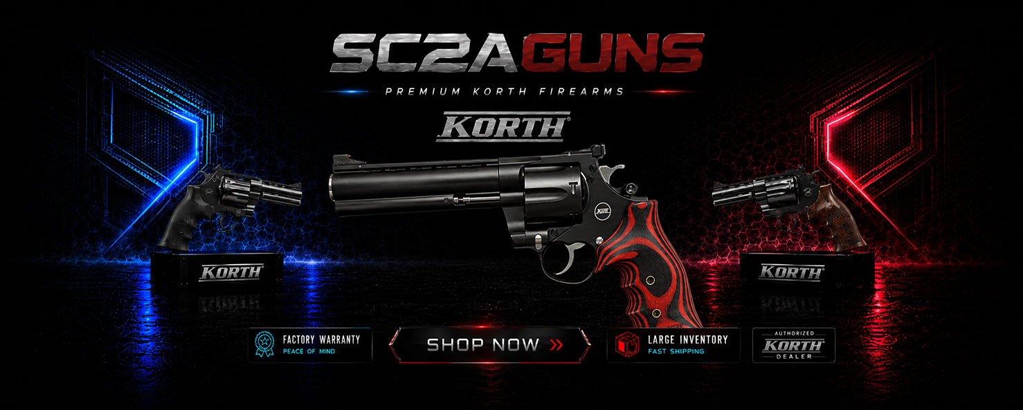 Korth Mongoose 44 Magnum Revolver With Red Black Demon Wood Grip
